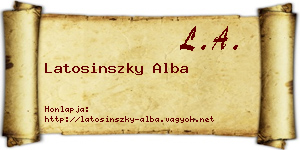 Latosinszky Alba névjegykártya